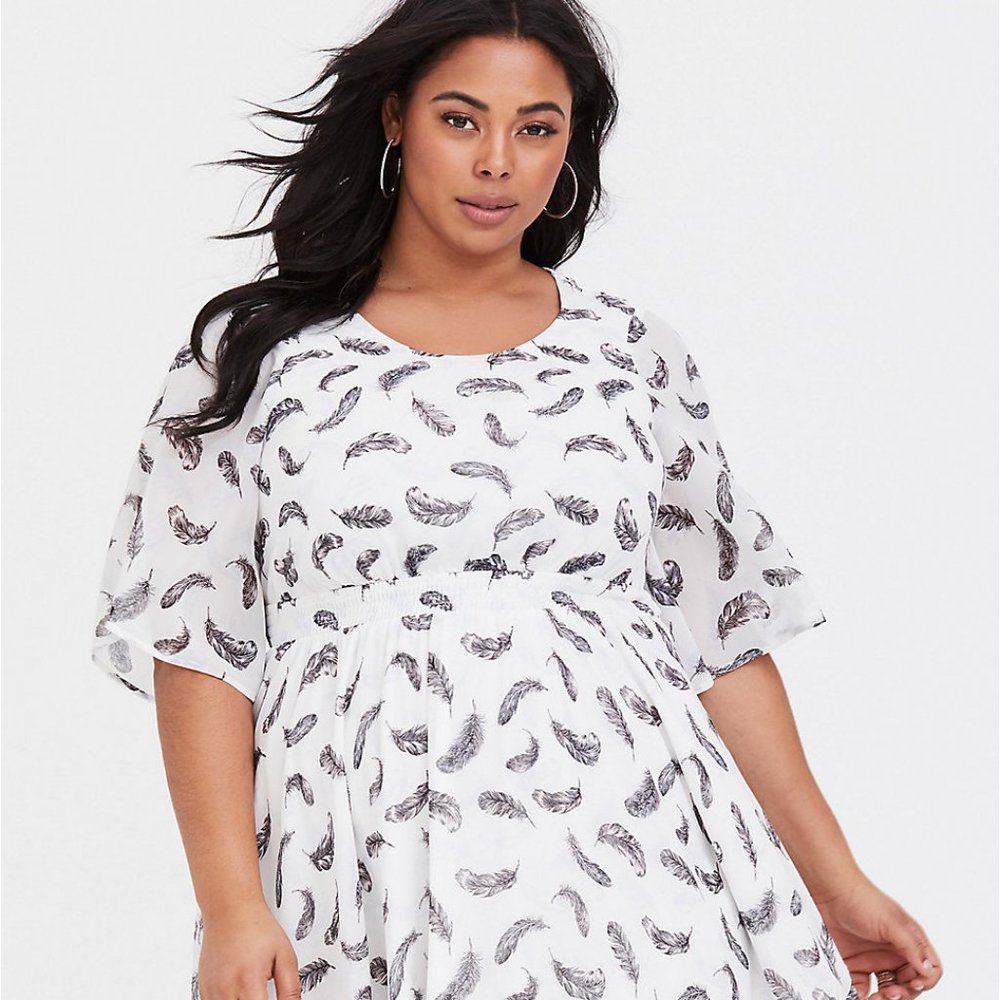 White Torrid Feather Dress